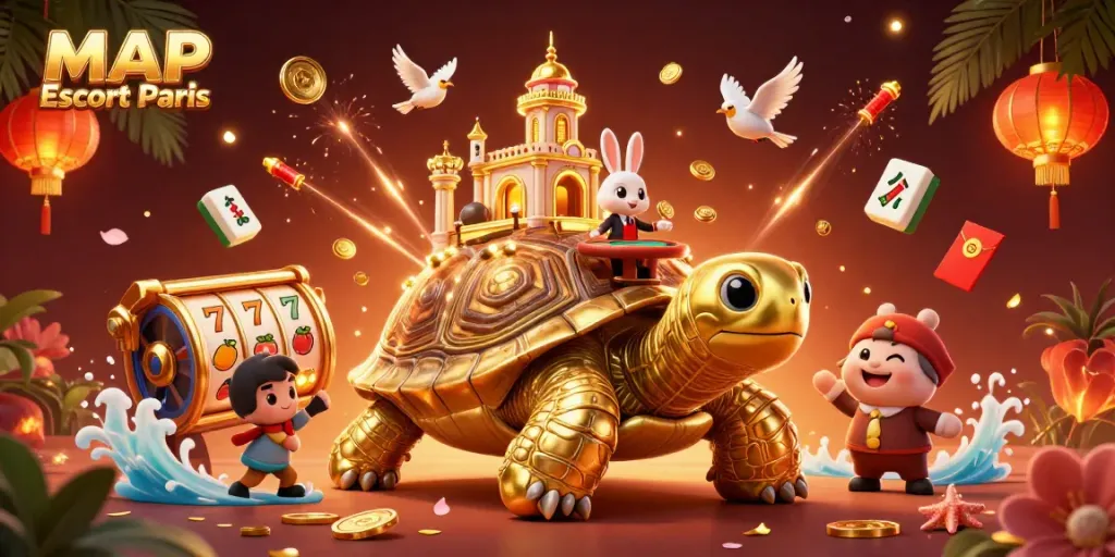 Experience luxurious gaming at MAP Escort Paris with vibrant 3D casino scenes featuring charming characters.