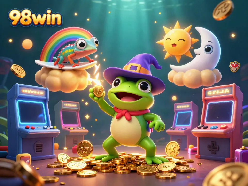 Experience a thrilling online casino adventure with 98win featuring magical characters and vibrant game elements.