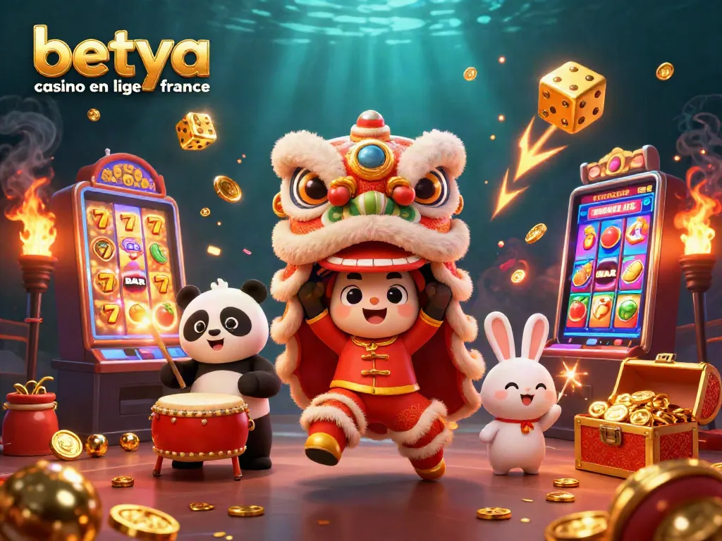 Experience the thrill at betya casino en ligne france with colorful slots, festive characters, and vibrant casino elements.