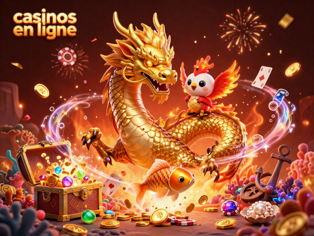 Découvrez les dragons et les poissons porte-bonheur dans les casinos en ligne animés par des feux d'artifice