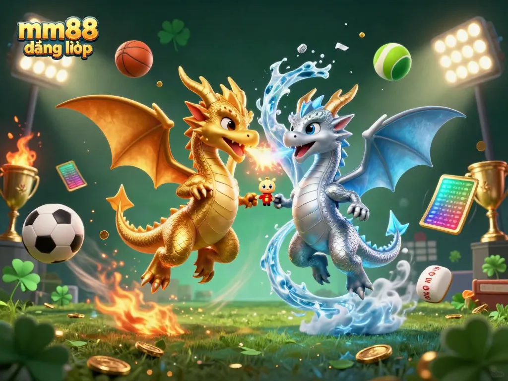 Experience the thrill of mm88 đăng nhập with dynamic sports elements and mythical dragons in 3D.
