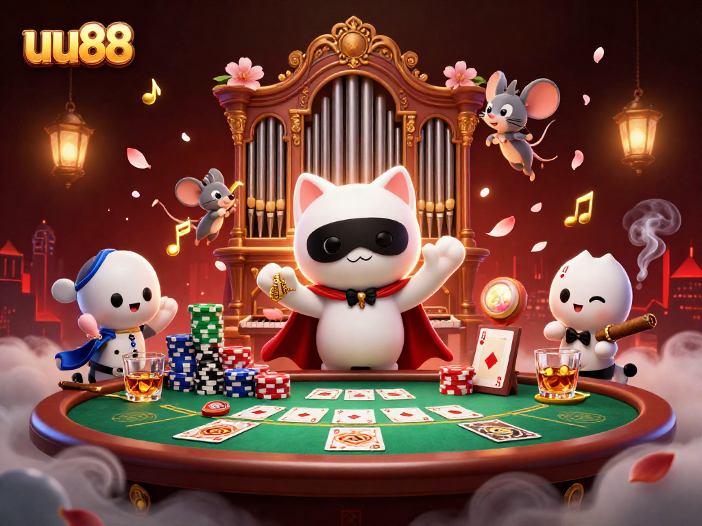 Engage in thrilling bets at uu88 with dynamic casino elements in a vibrant 3D scene.
