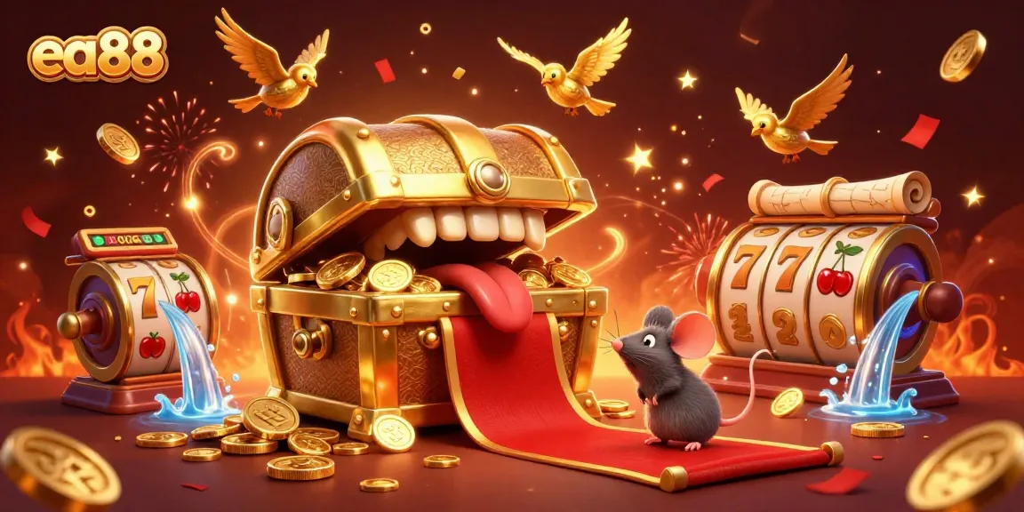 Experience thrilling gameplay with ea88 as adventurer mice discover treasures in a vibrant casino scene.