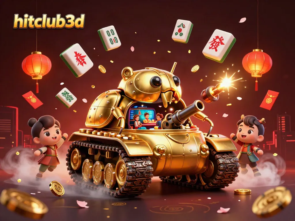 Experience the thrill of hitclub3d's casino games bursting from a golden beetle tank!