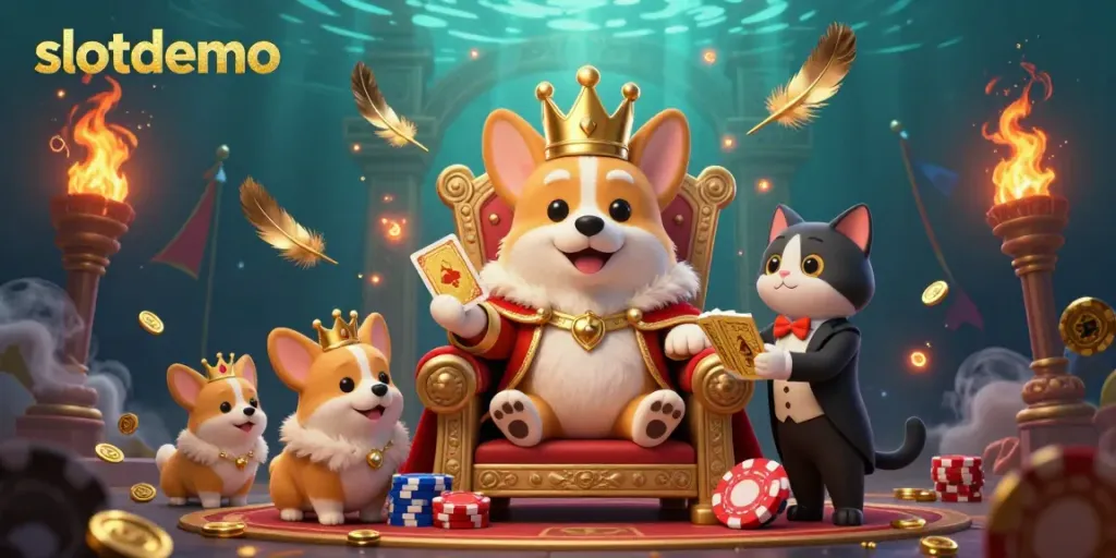 Experience the excitement of slotdemo as playful corgis showcase their casino charm with vibrant, dynamic elements.