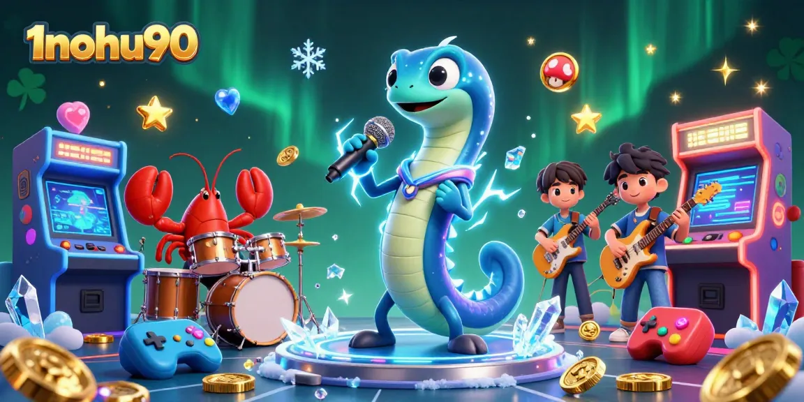 Join the exhilarating underwater entertainment at 1nohu90 with vibrant casino-themed art featuring electrifying characters.
