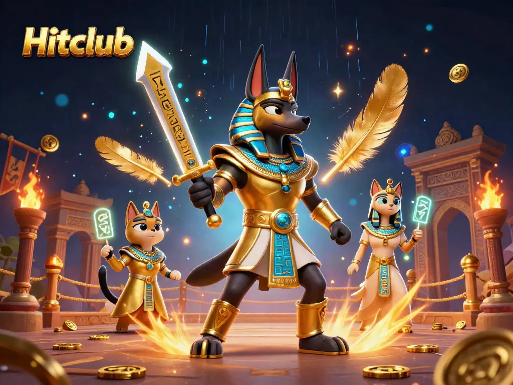 Experience thrilling gameplay at Hitclub with Anubis and Bastet in an action-packed casino adventure.