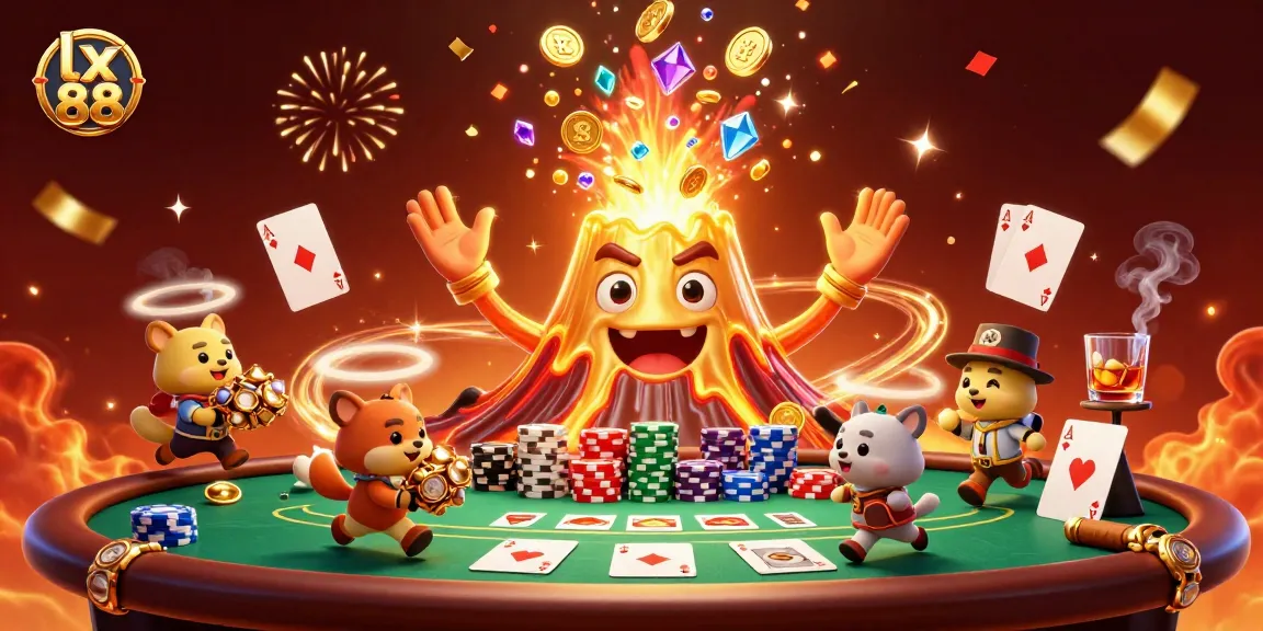 Experience the excitement of lx 88 with vibrant treasure and lively poker scenes.