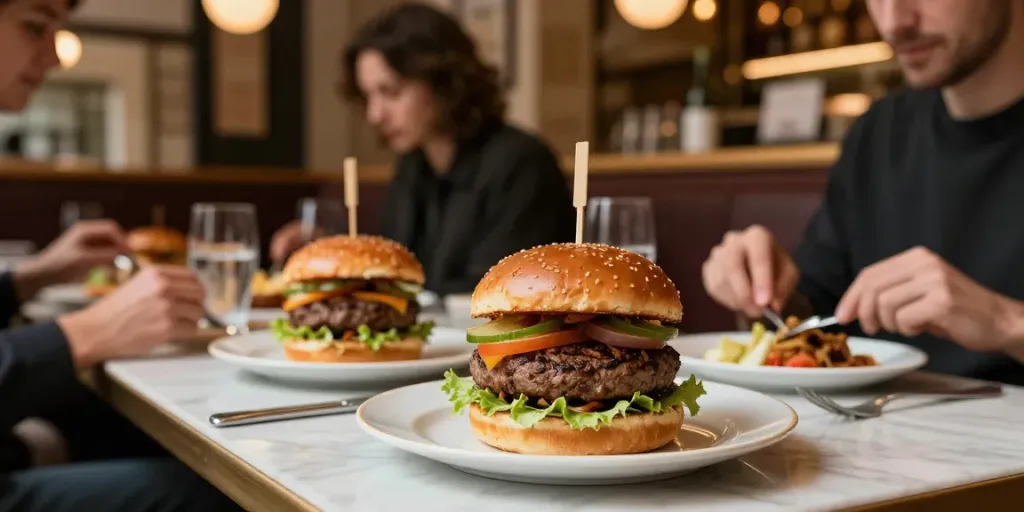 Burger paris halal : déguster un hamburger gourmet 100% halal à Paris, ambiance conviviale.