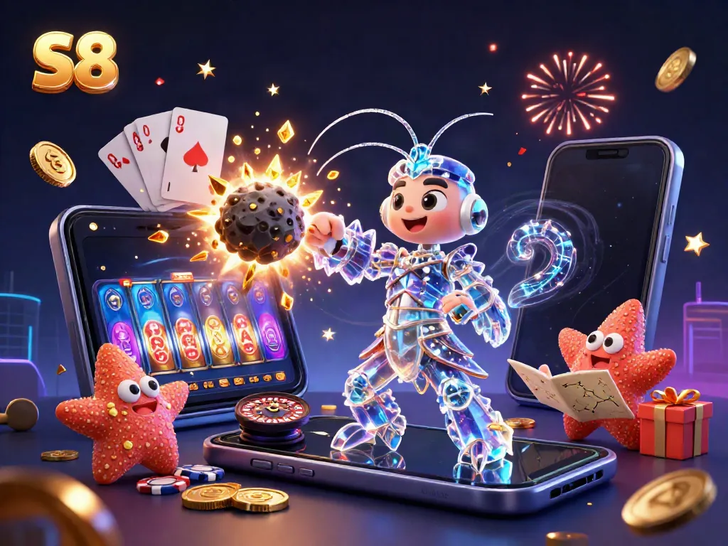 Experience thrilling gameplay at S8 with vibrant slot games featuring dazzling gems and dynamic casino elements.